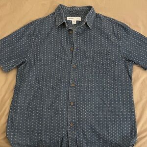 Old Navy Blue Patterned Casual Shirt